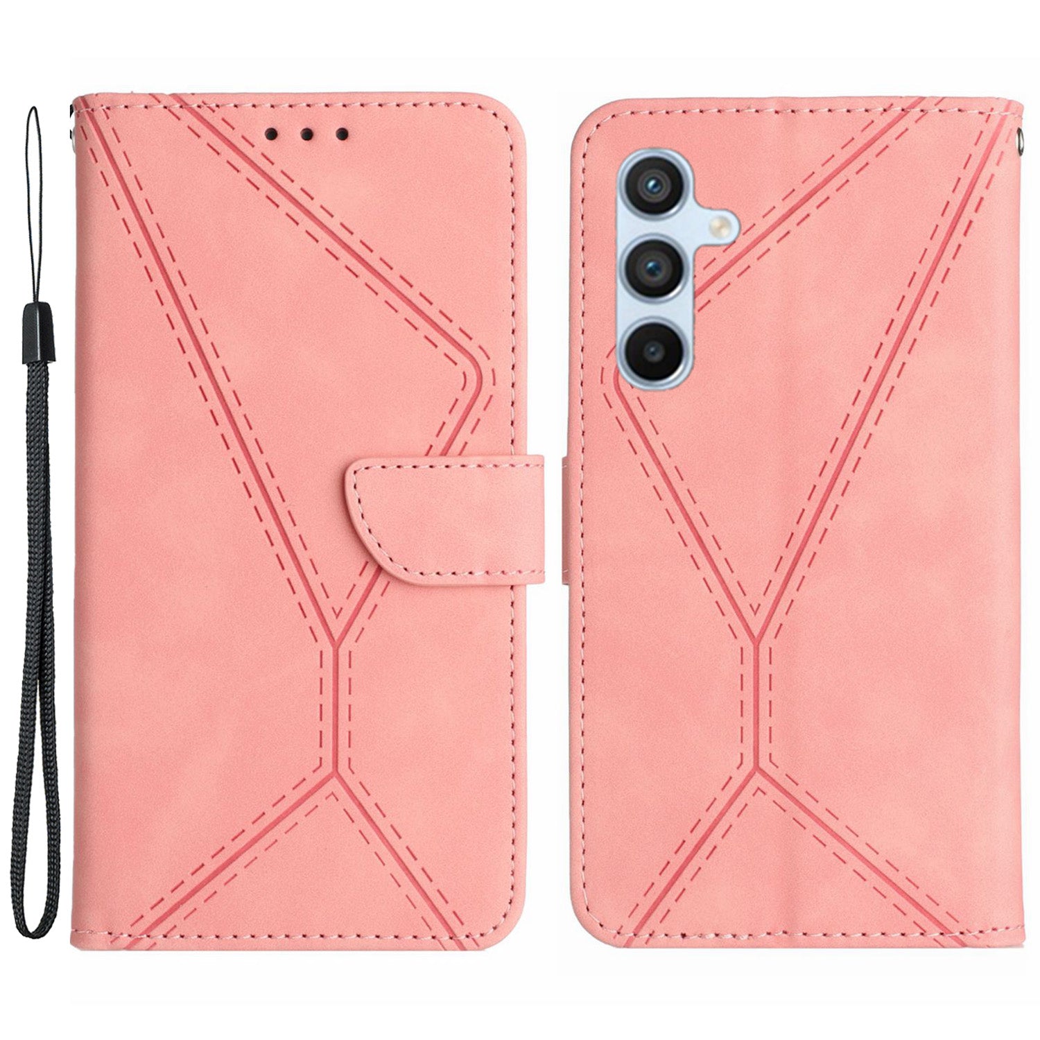 HT05 For Samsung Galaxy A25 5G PU Leather Phone Case Skin-touch Stand Wallet Imprinted Line Cover HT05 For Samsung Galaxy A25 5G PU Leather Phone Case Skin-touch Stand Wallet Imprinted Line Cover